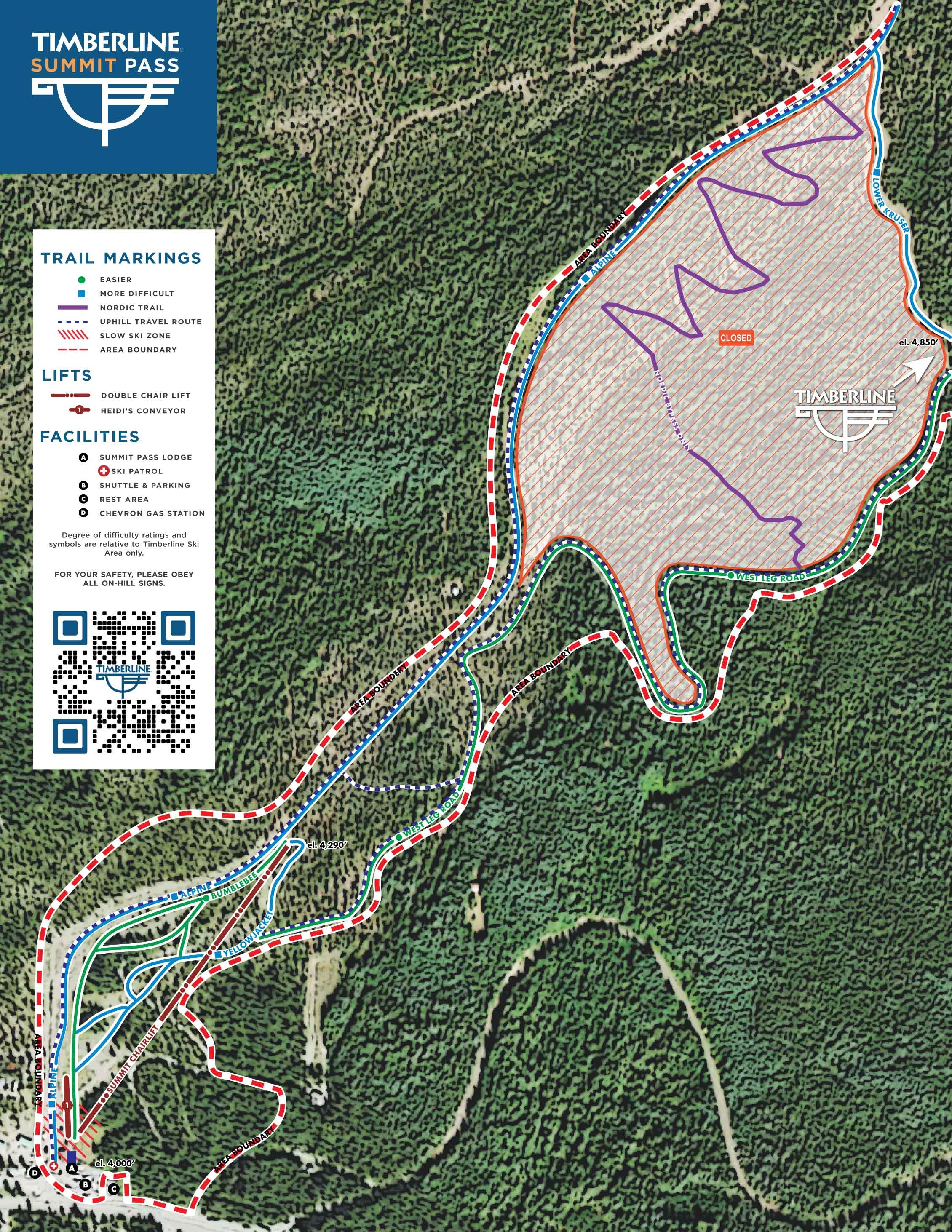 TIMBERLINE SUMMIT PASS TRAIL MAP