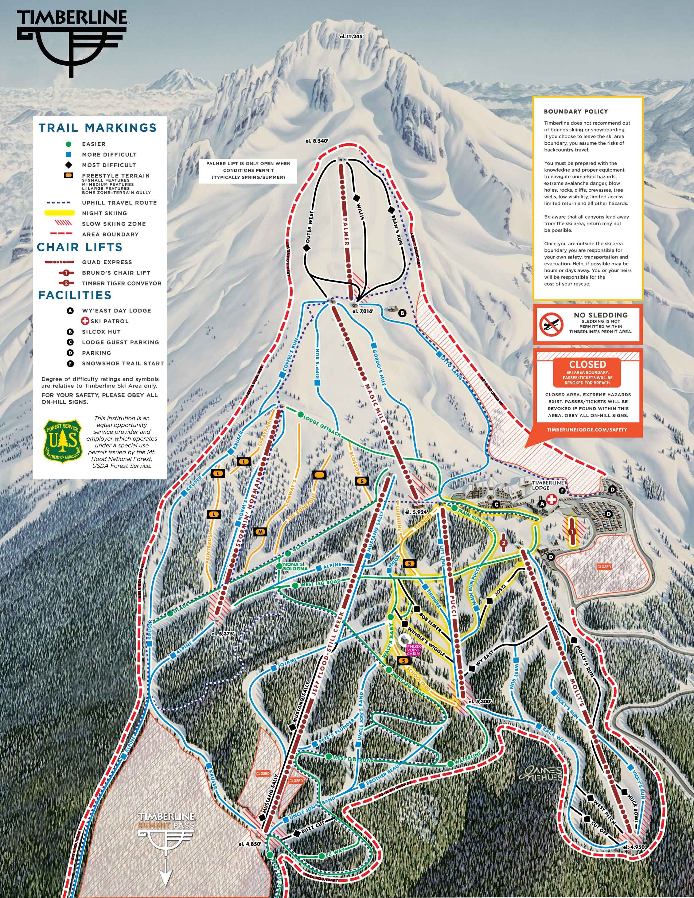 TIMBERLINE TRAIL MAP