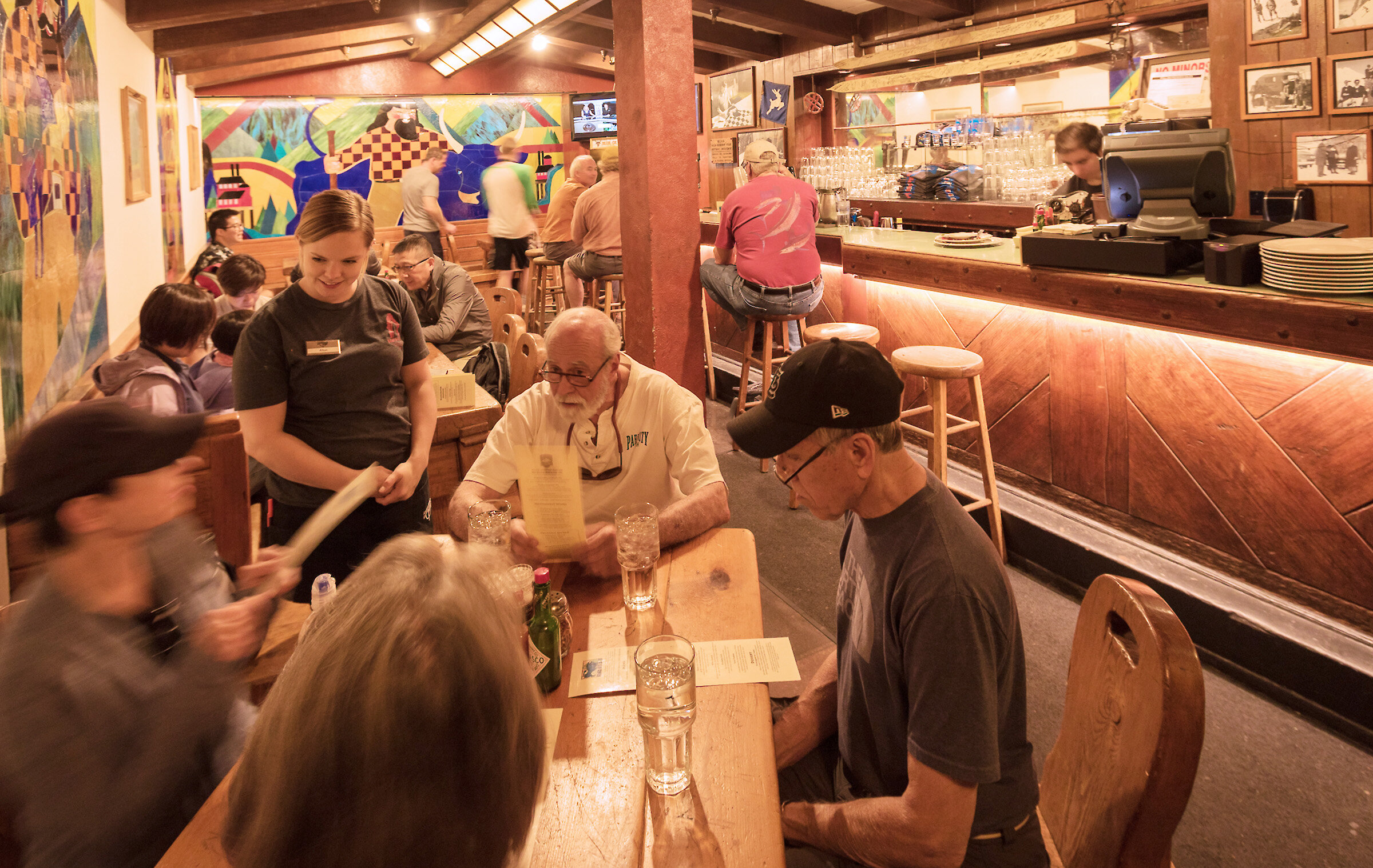 Guests dining at Timberline's Blue Ox Bar