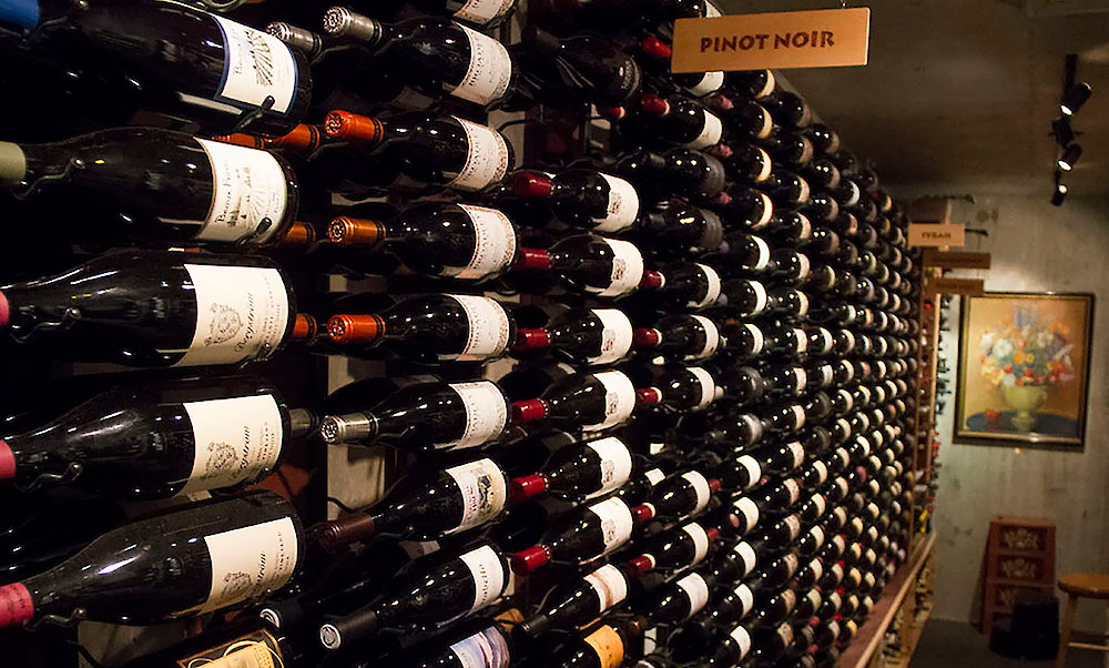 The Pinot Noir section of the Timberline Wine Vault